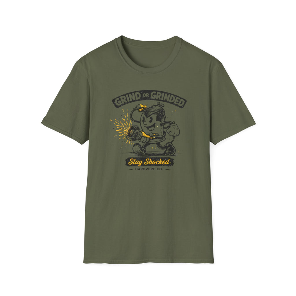Grind Or Grinded Stay Shocked Spray Can T-Shirt