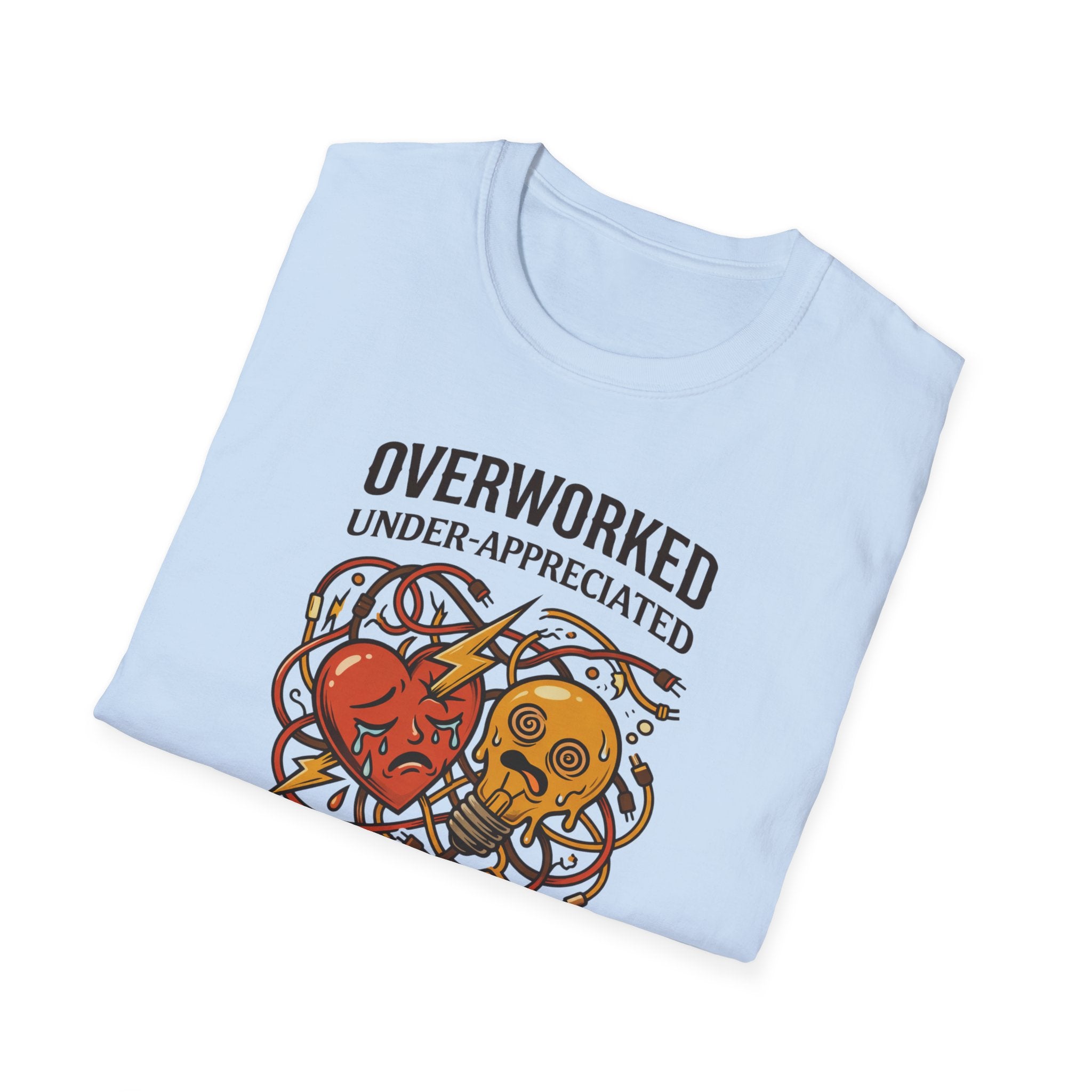 Overworked & Under-Appreciated Heart And Lightbulb I T-Shirt