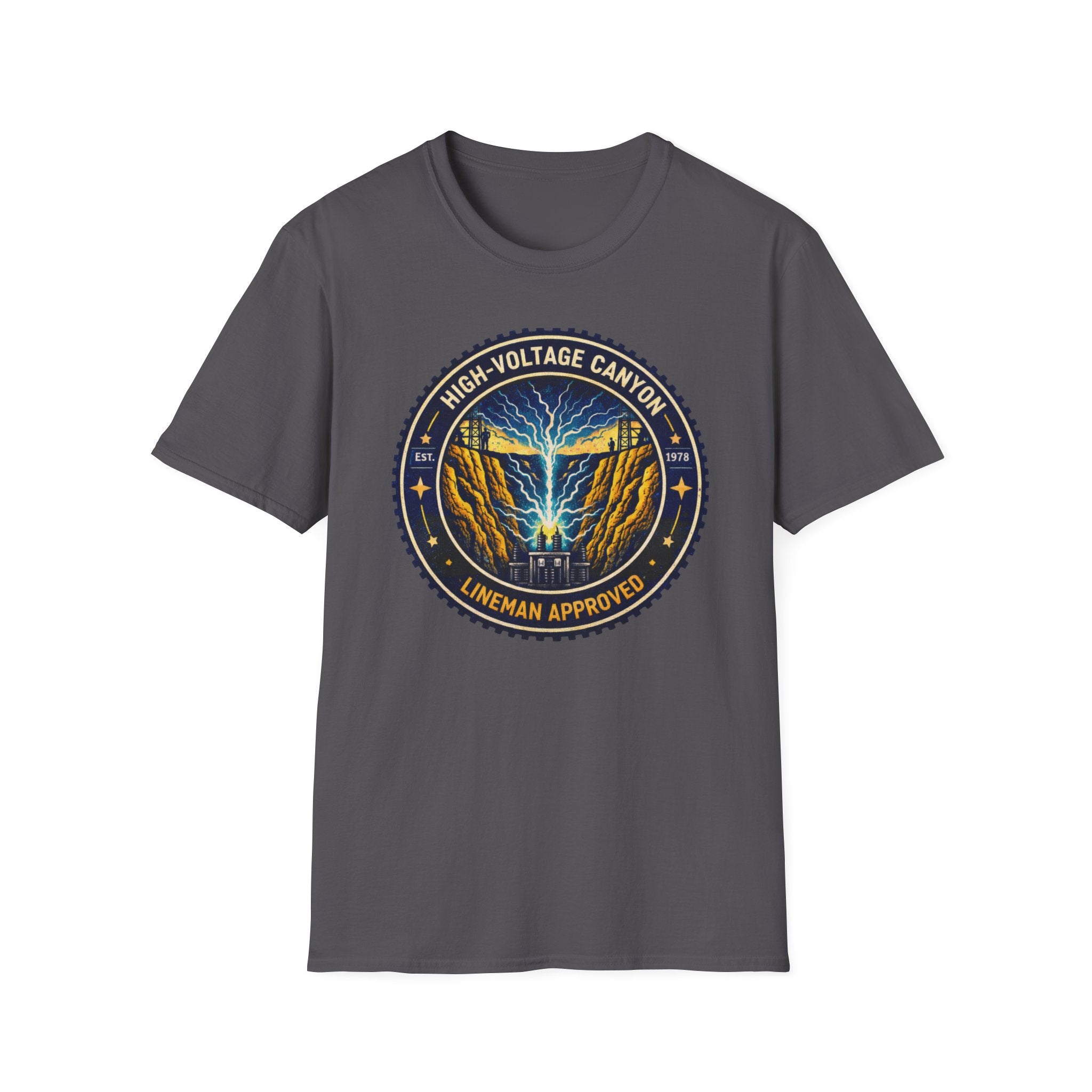 High Volgage Canyon Lineman Approved Black T-Shirt
