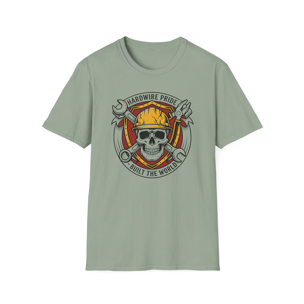 Hardwire Pride Built The World Skully I T-Shirt