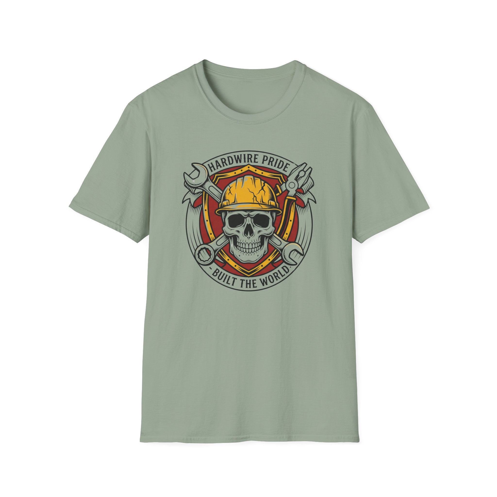 Hardwire Pride Built The World Skully I T-Shirt