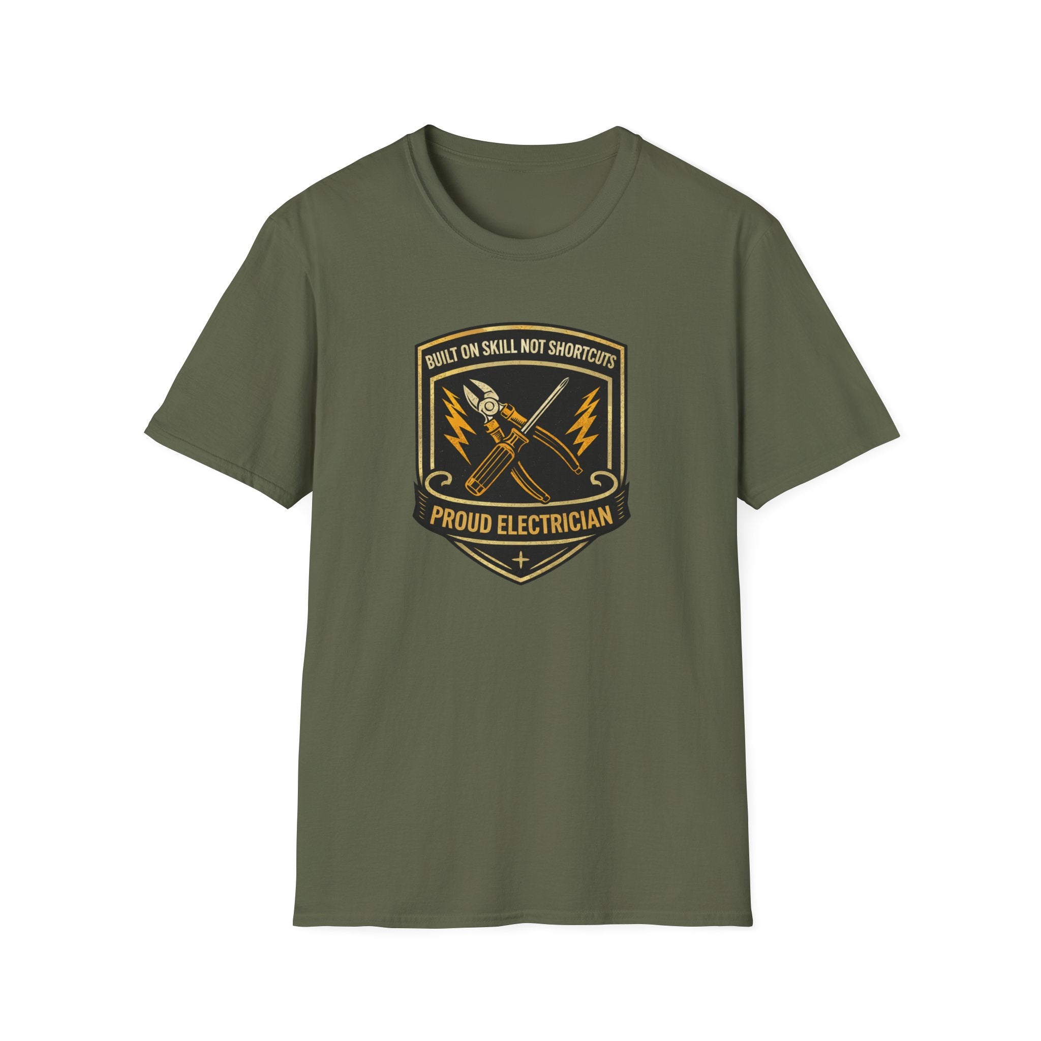 Built On Skill Not Shortcuts Proud Electrician T-Shirt