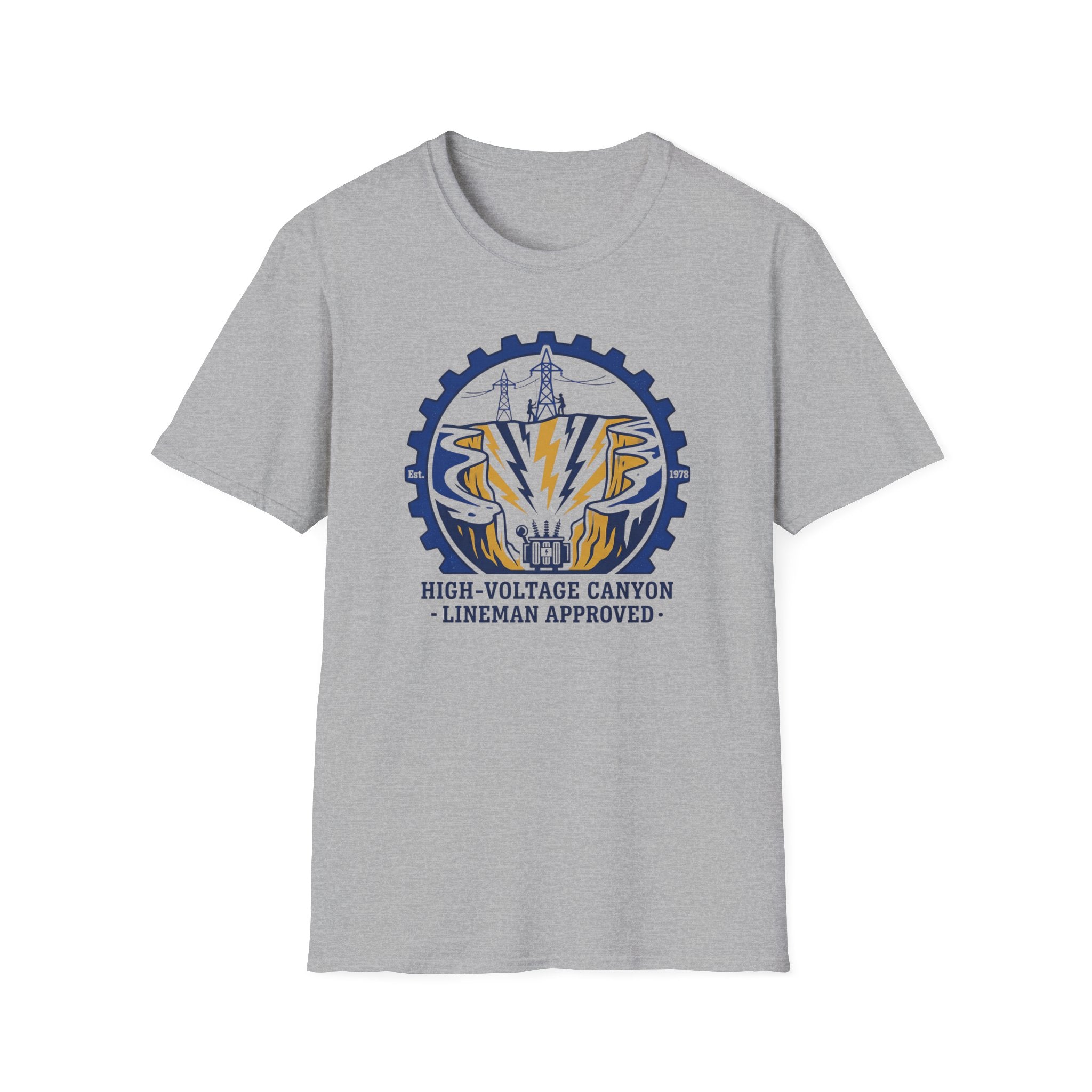 High Votage Canyon Lineman Approved Blue T-Shirt