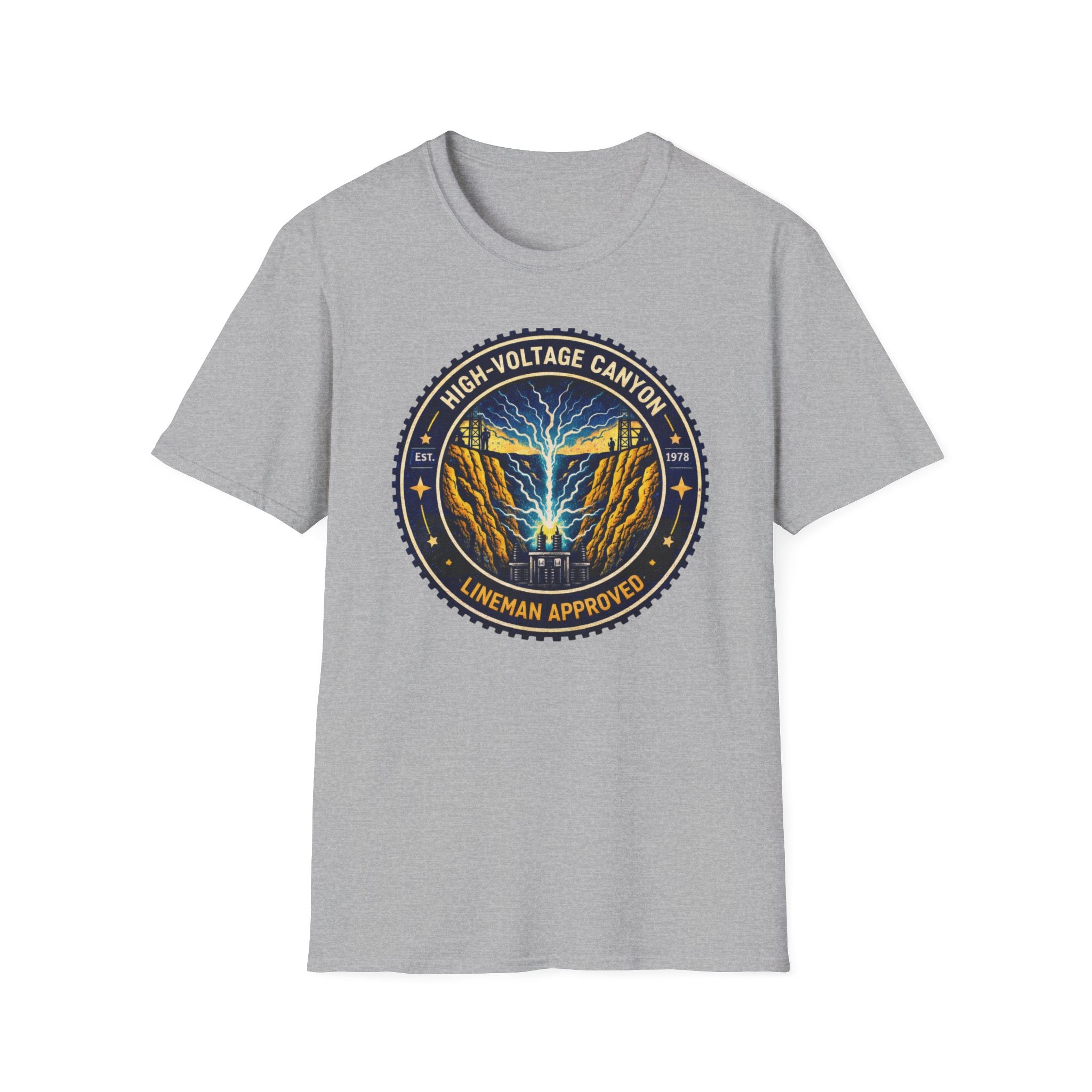High Volgage Canyon Lineman Approved Black T-Shirt