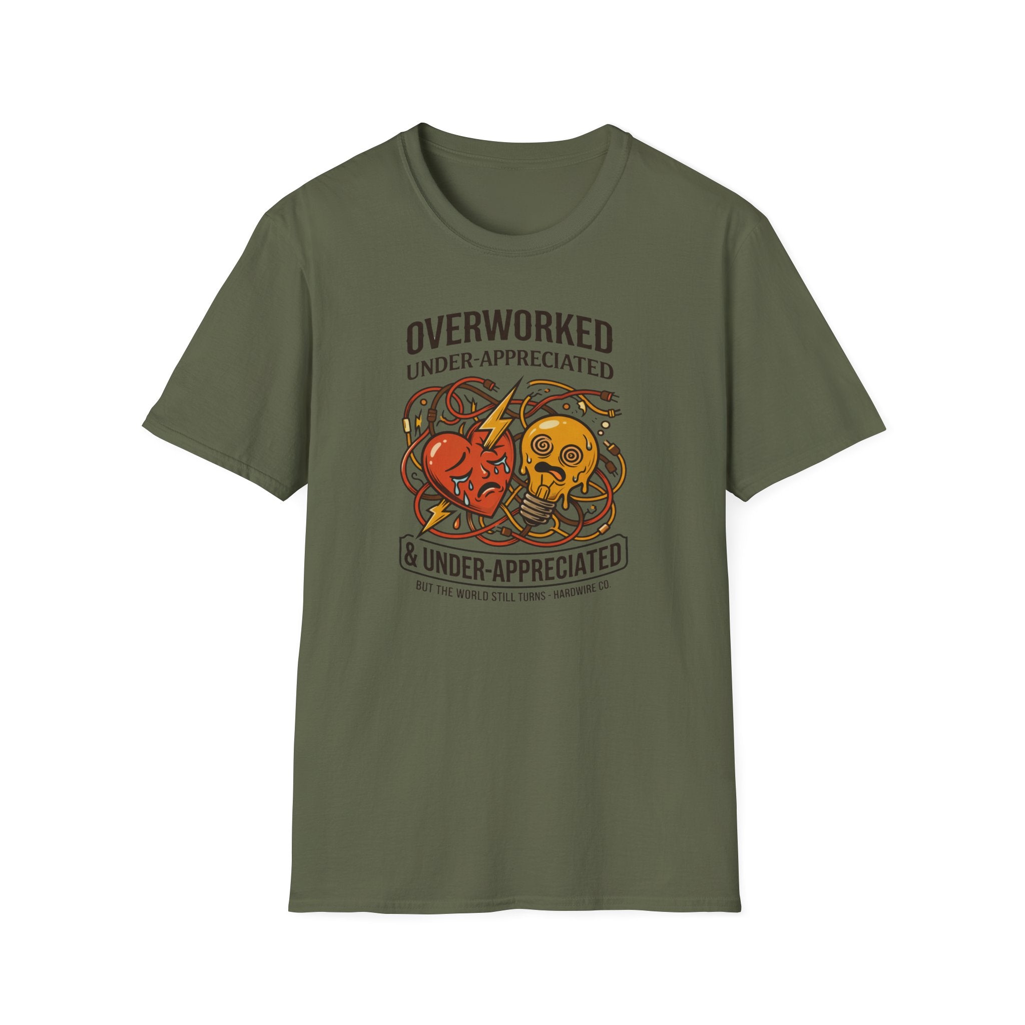 Overworked & Under-Appreciated Heart And Lightbulb I T-Shirt