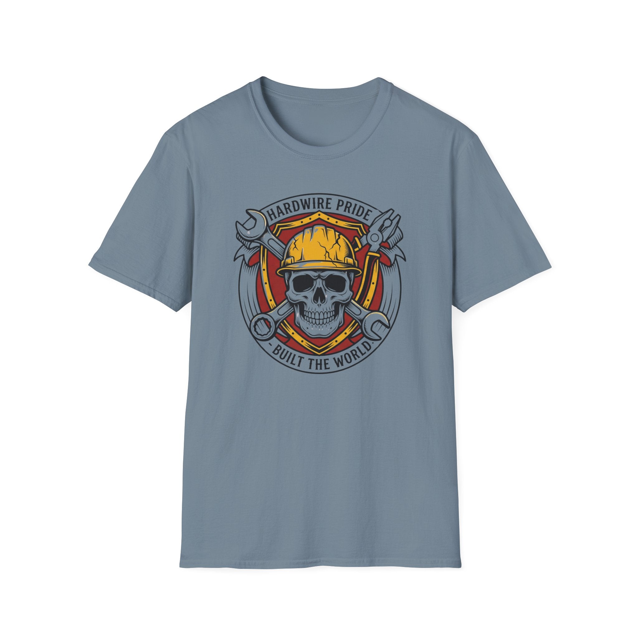 Hardwire Pride Built The World Skully I T-Shirt
