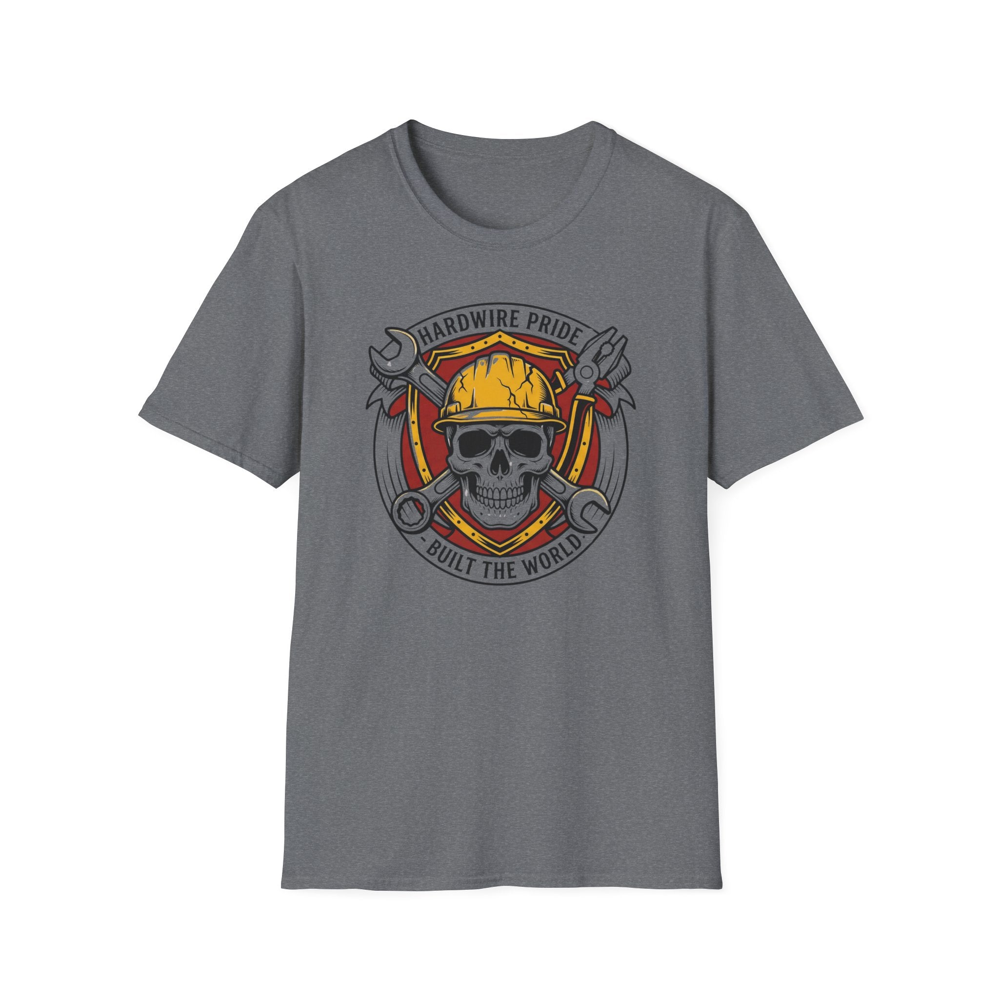 Hardwire Pride Built The World Skully I T-Shirt
