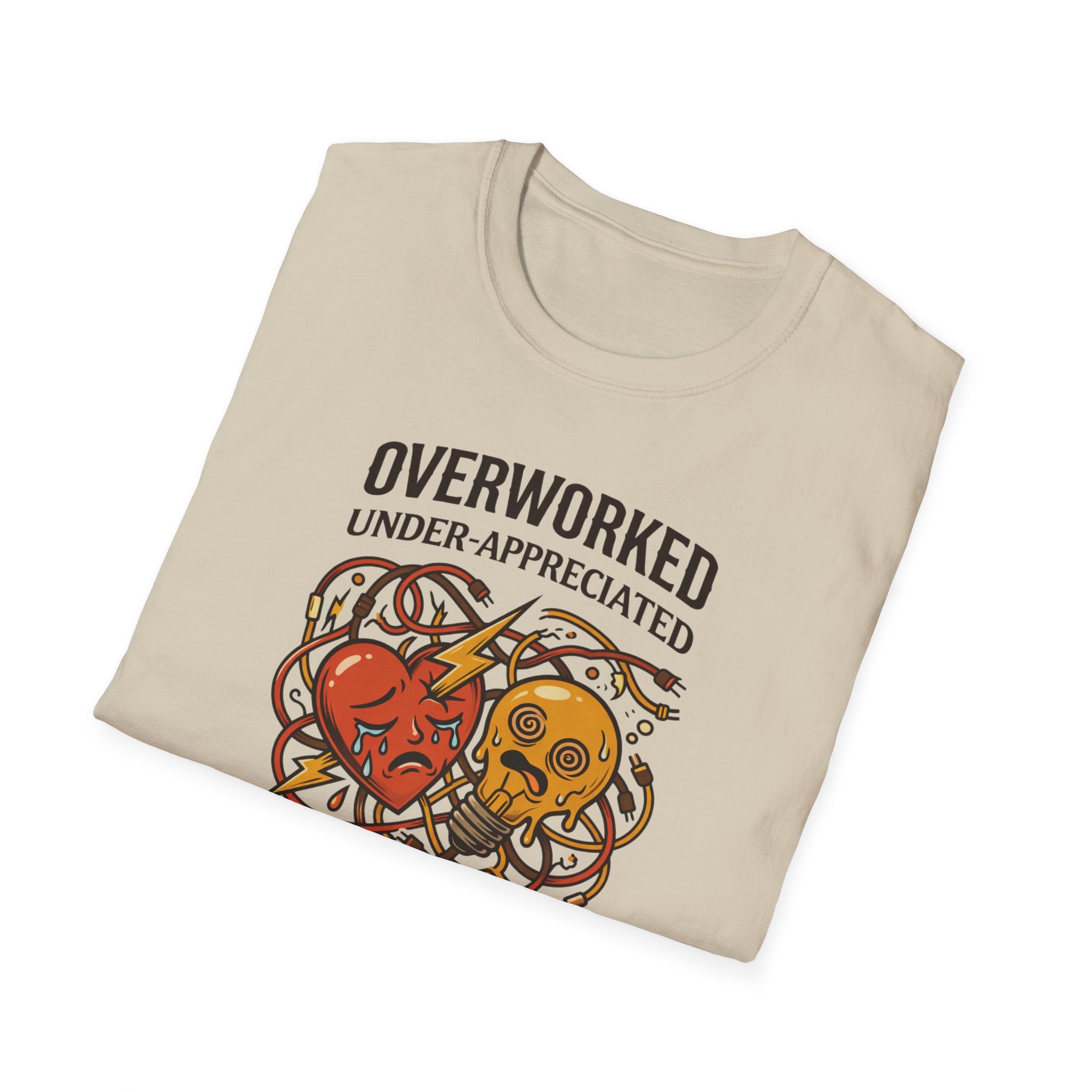Overworked & Under-Appreciated Heart And Lightbulb I T-Shirt