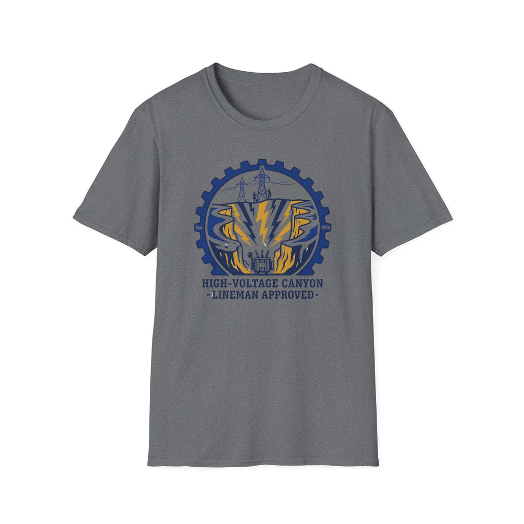 High Votage Canyon Lineman Approved Blue T-Shirt