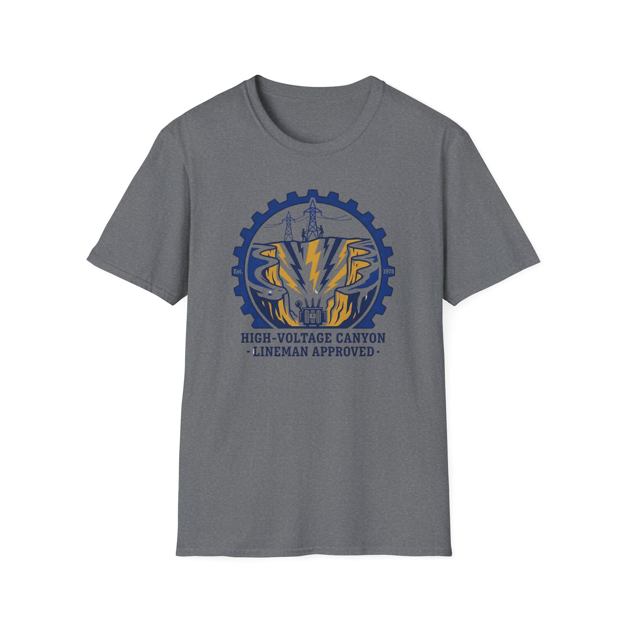 High Votage Canyon Lineman Approved Blue T-Shirt