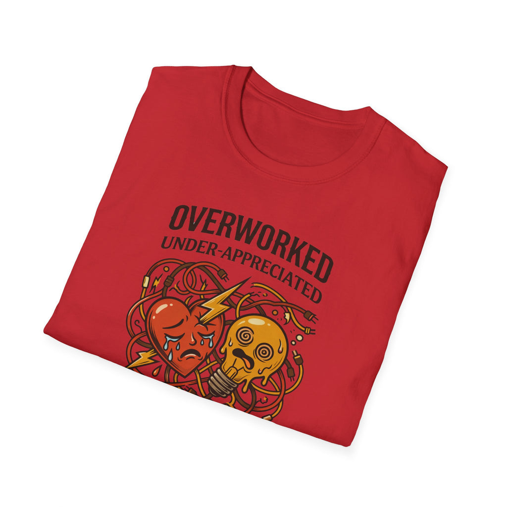 Overworked & Under-Appreciated Heart And Lightbulb I T-Shirt