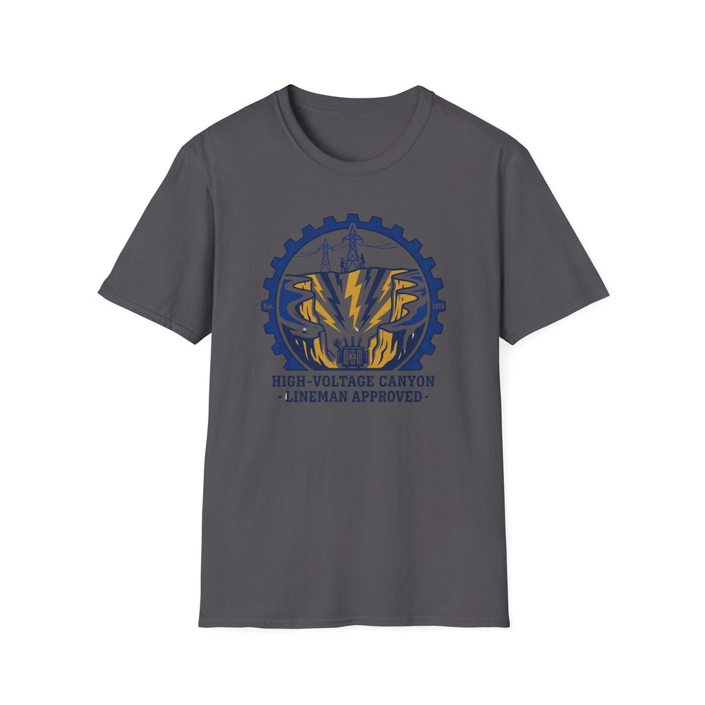 High Votage Canyon Lineman Approved Blue T-Shirt