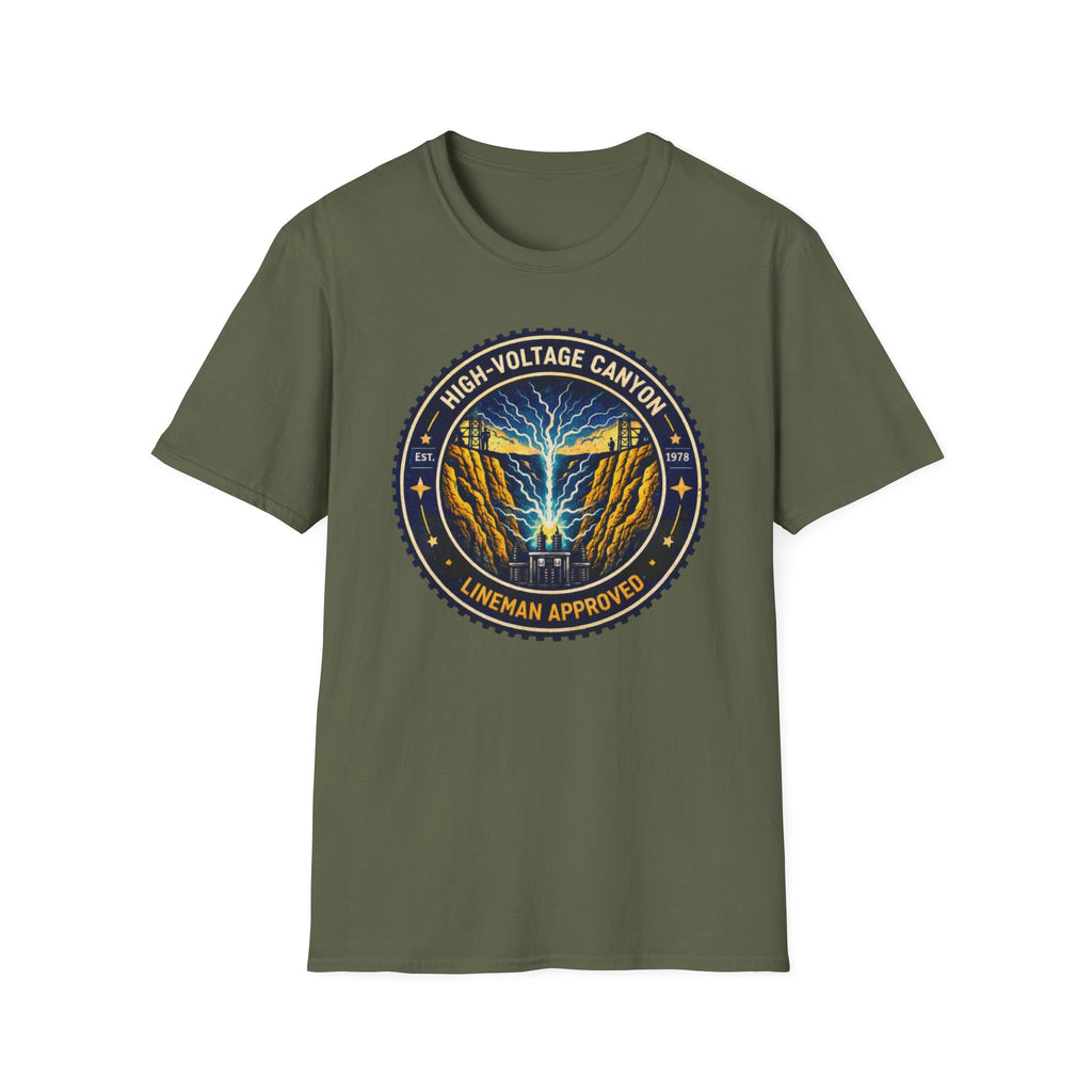 High Volgage Canyon Lineman Approved Black T-Shirt