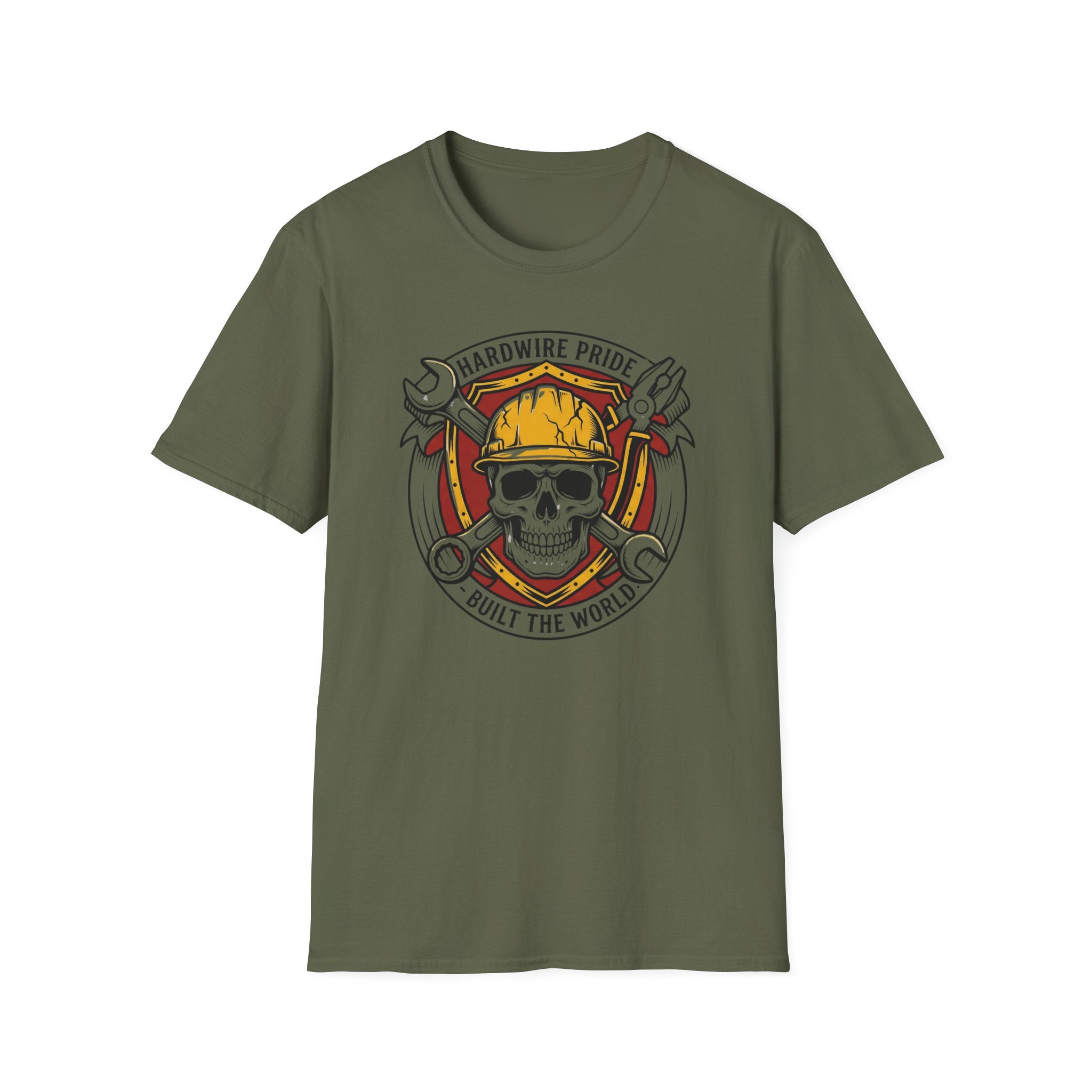 Hardwire Pride Built The World Skully I T-Shirt