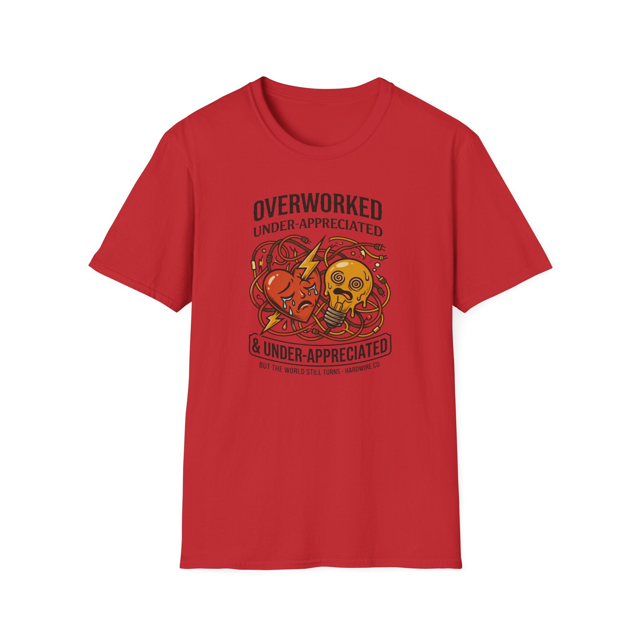 Overworked & Under-Appreciated Heart And Lightbulb I T-Shirt