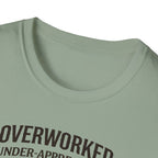 Overworked & Under-Appreciated Heart And Lightbulb I T-Shirt