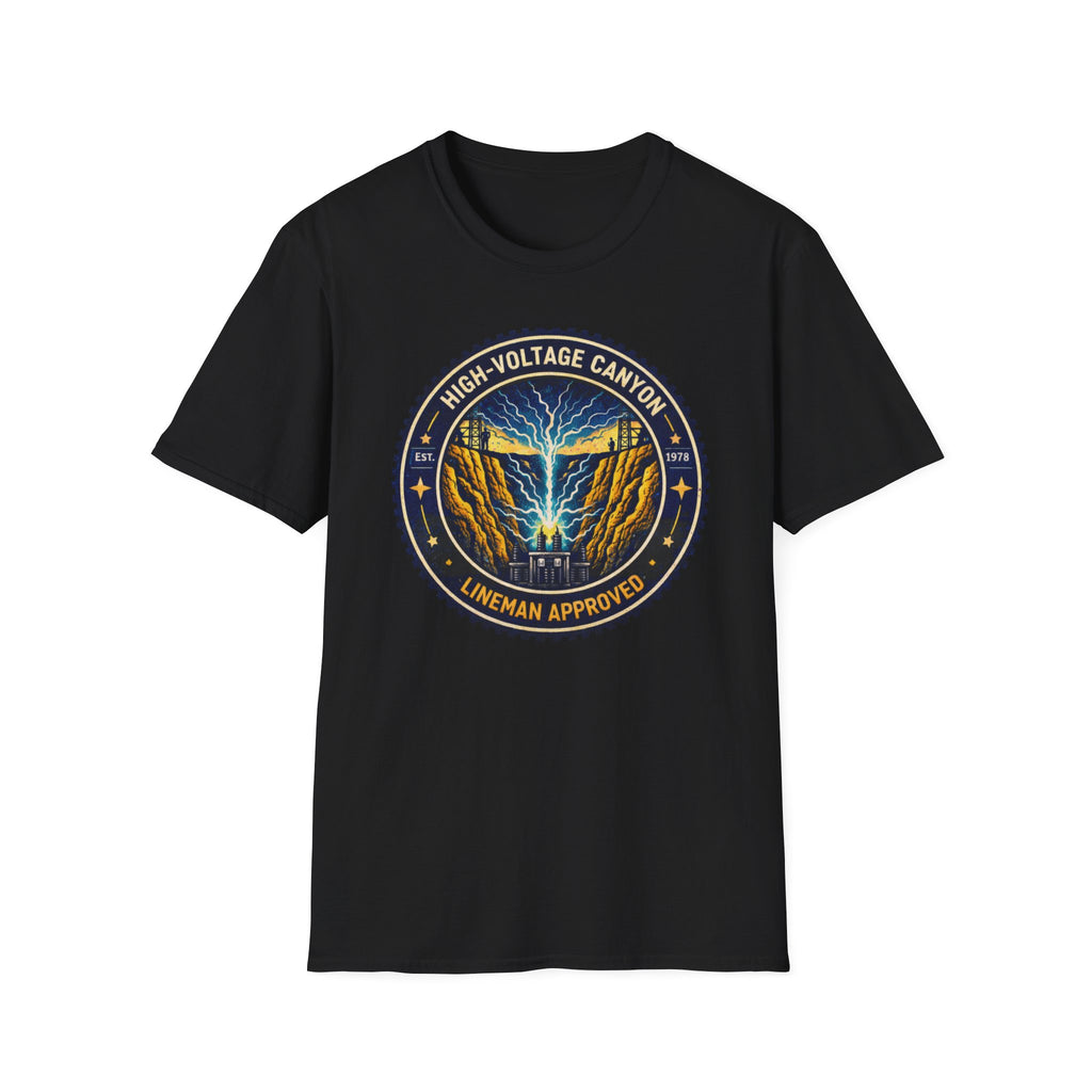 High Volgage Canyon Lineman Approved Black T-Shirt