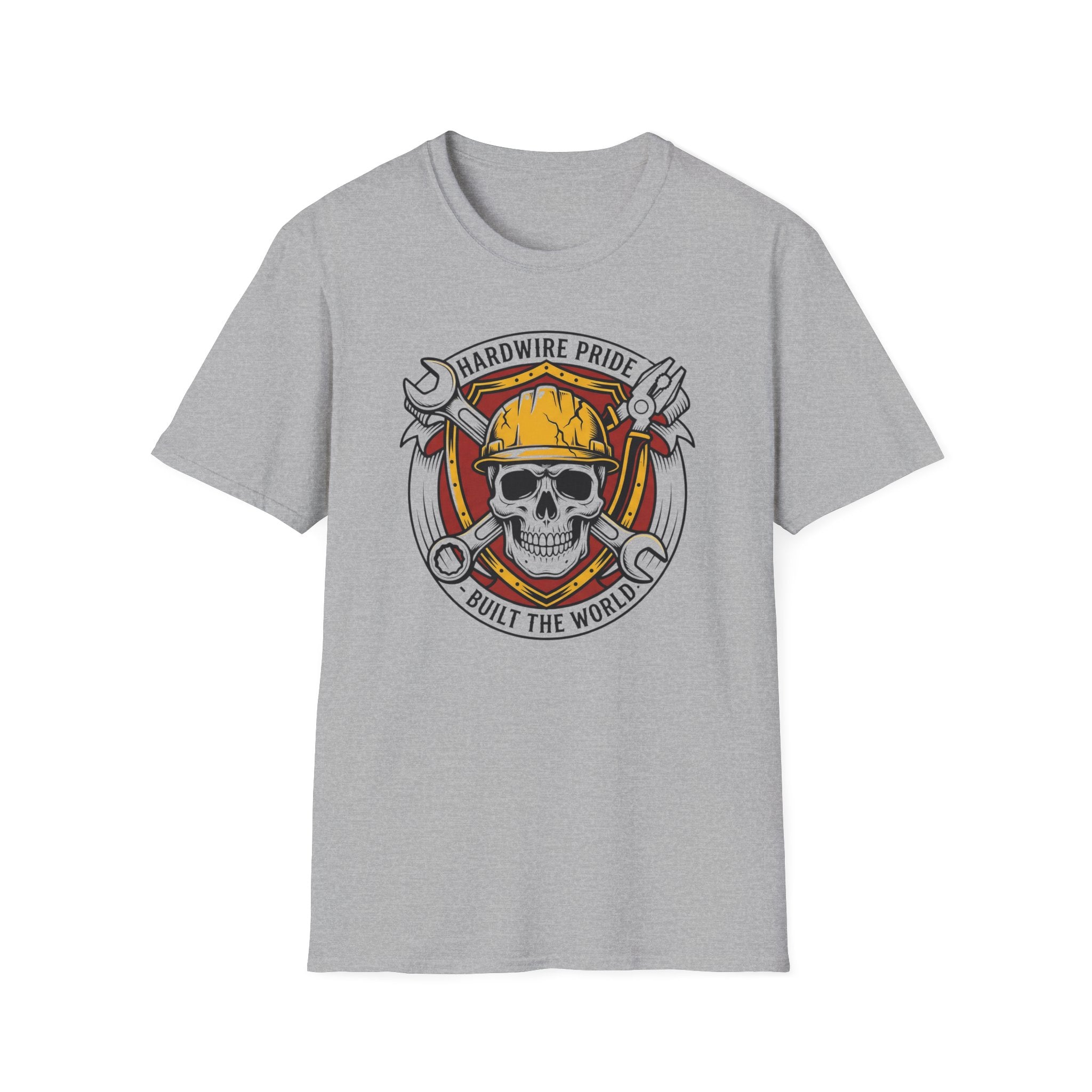 Hardwire Pride Built The World Skully I T-Shirt