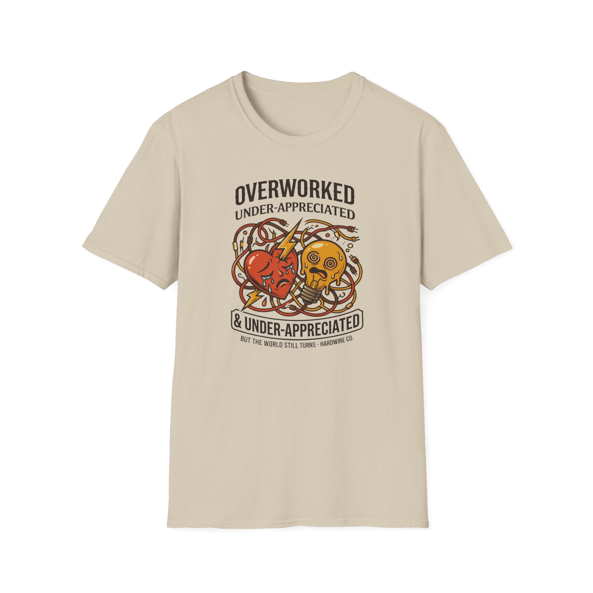 Overworked & Under-Appreciated Heart And Lightbulb I T-Shirt