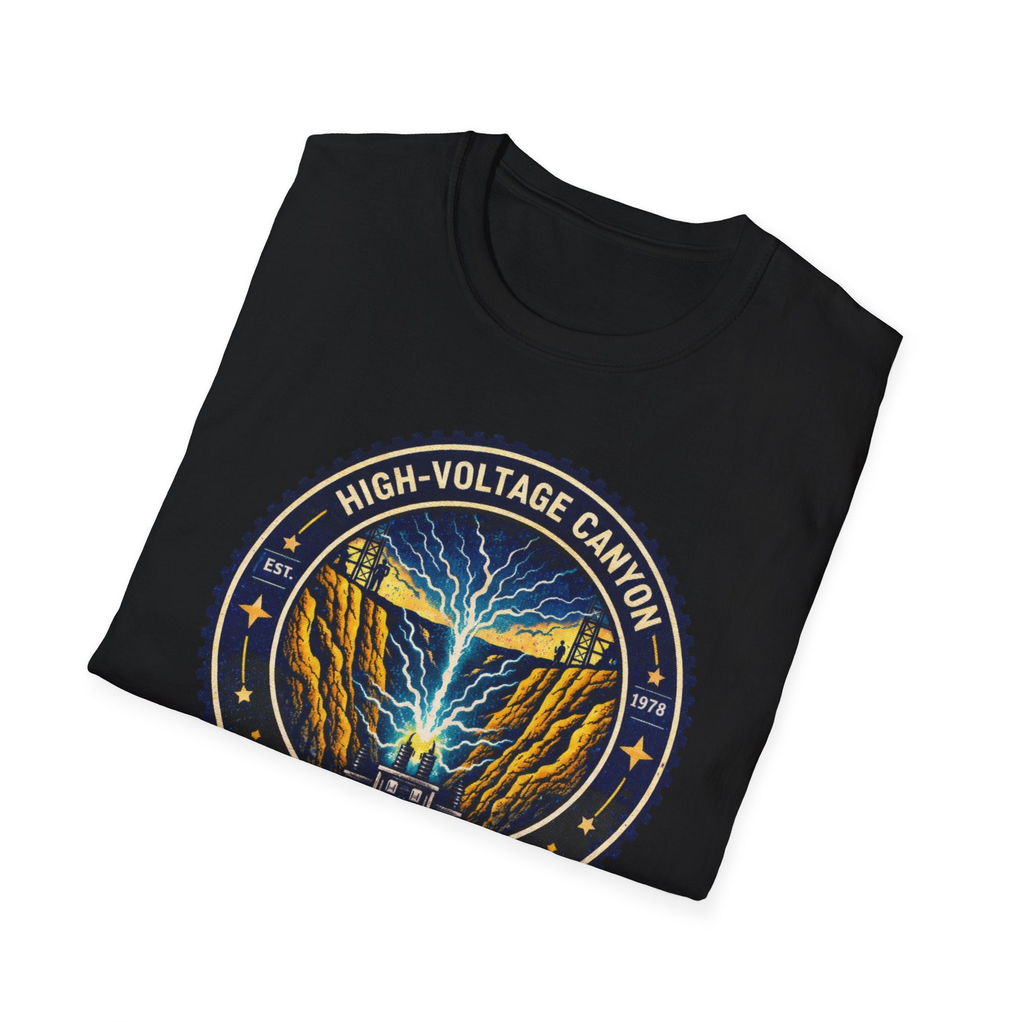 High Volgage Canyon Lineman Approved Black T-Shirt