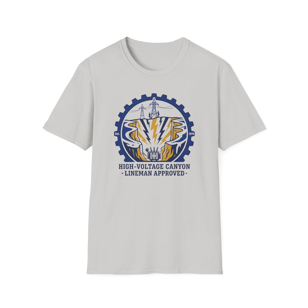 High Votage Canyon Lineman Approved Blue T-Shirt