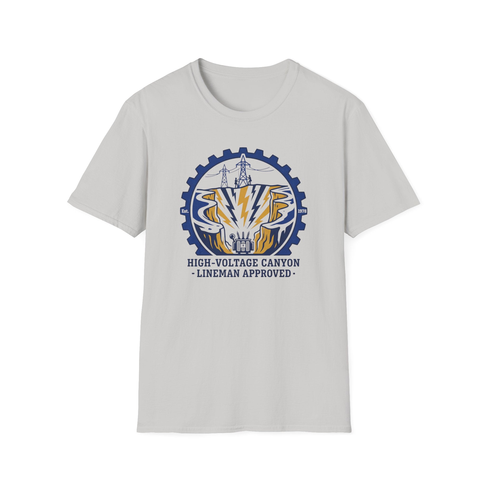 High Votage Canyon Lineman Approved Blue T-Shirt
